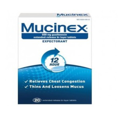 Mucinex 600 mg. Tab 20's