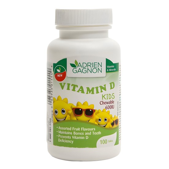 ادريين جاجنون فيتامين د للاطفال 600 وحدة دولية 100 قرص مضغ