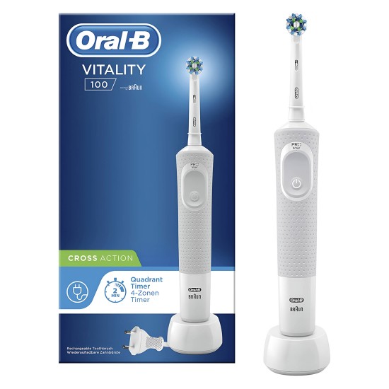 Braun Oral-B Vitality D100 Rechargable Quadrant timer WHITE