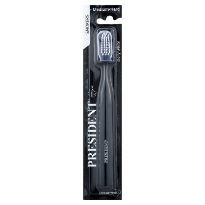 PRESIDENT Daily White Smokers Medium-Hard Tooth Brush
