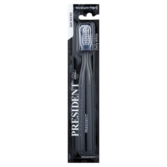 PRESIDENT Daily White Smokers Medium-Hard Tooth Brush