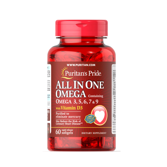 بيوريتانز برايد اول ان وان اوميجا مع فيتامين دال3 كبسولات هلامية 60كبسولة