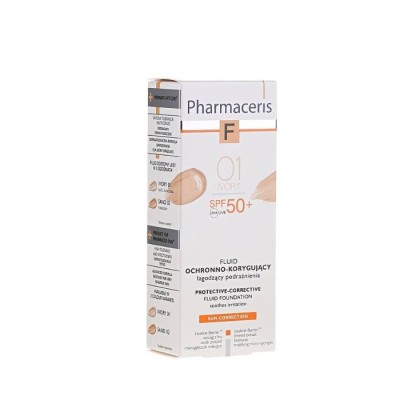 فارماسيرز اف- حماية من الشمس مصححة لعيوب البشرة Spf 50+ مع لون 01