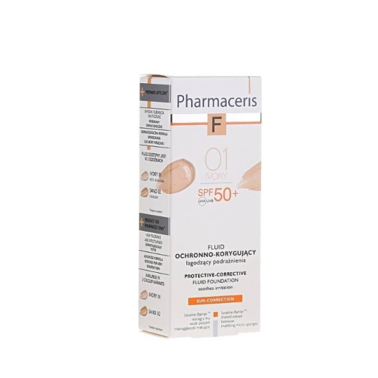 فارماسيرز اف- حماية من الشمس مصححة لعيوب البشرة Spf 50+ مع لون 01