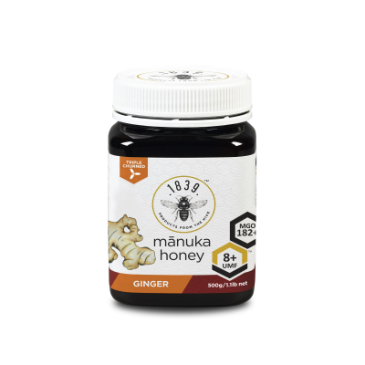 عسل 1893 مانوكا بالزنجبيل 500 جرام UMF 8+ 182 MGO 